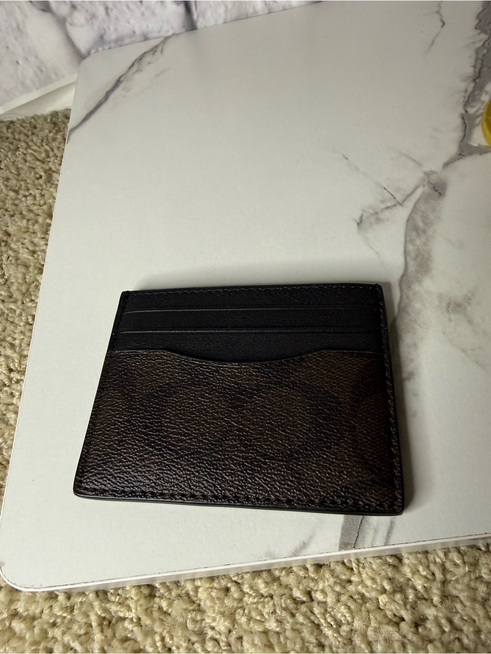 NWOT | Coach Black and Brown Leather Card Holder
